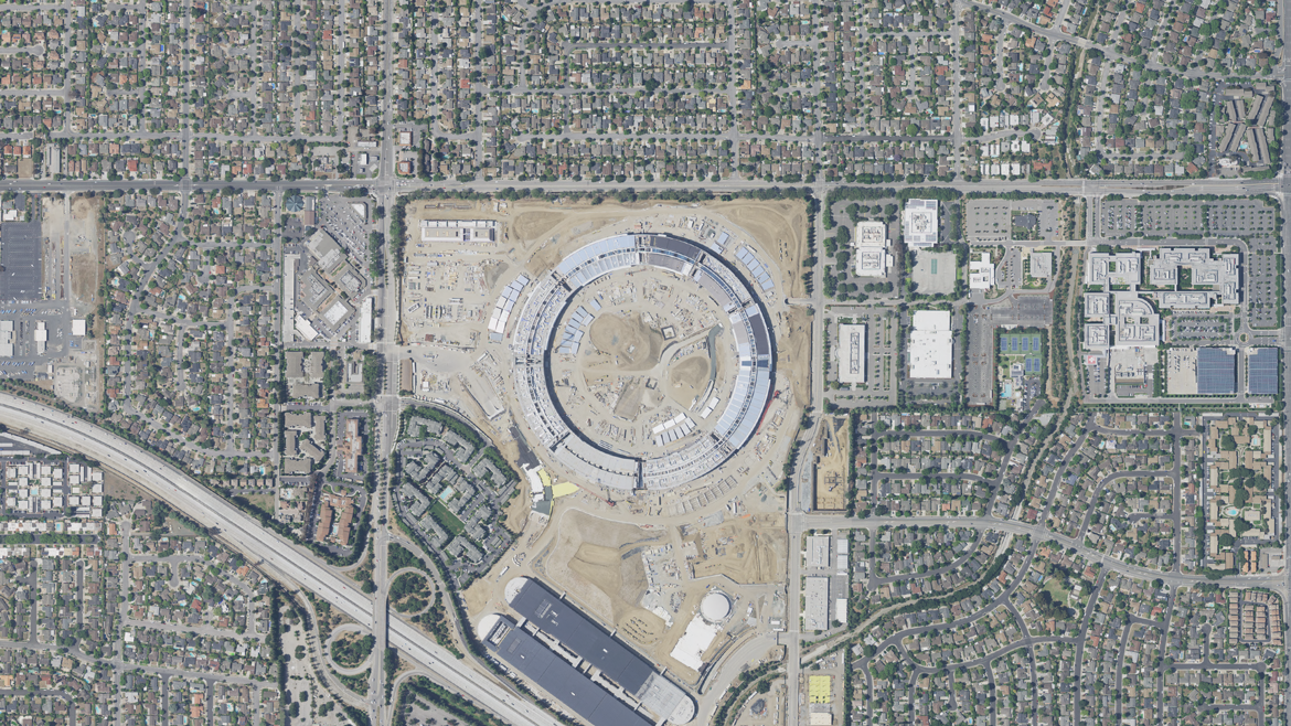 The construction of Apple Park.