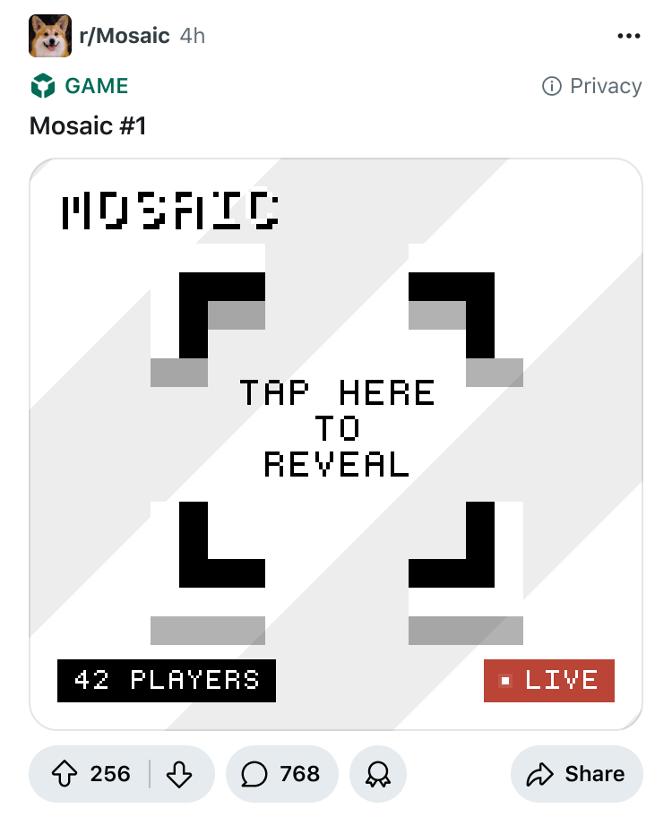 Mosaic post splash