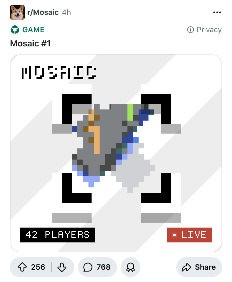Mosaic post playing