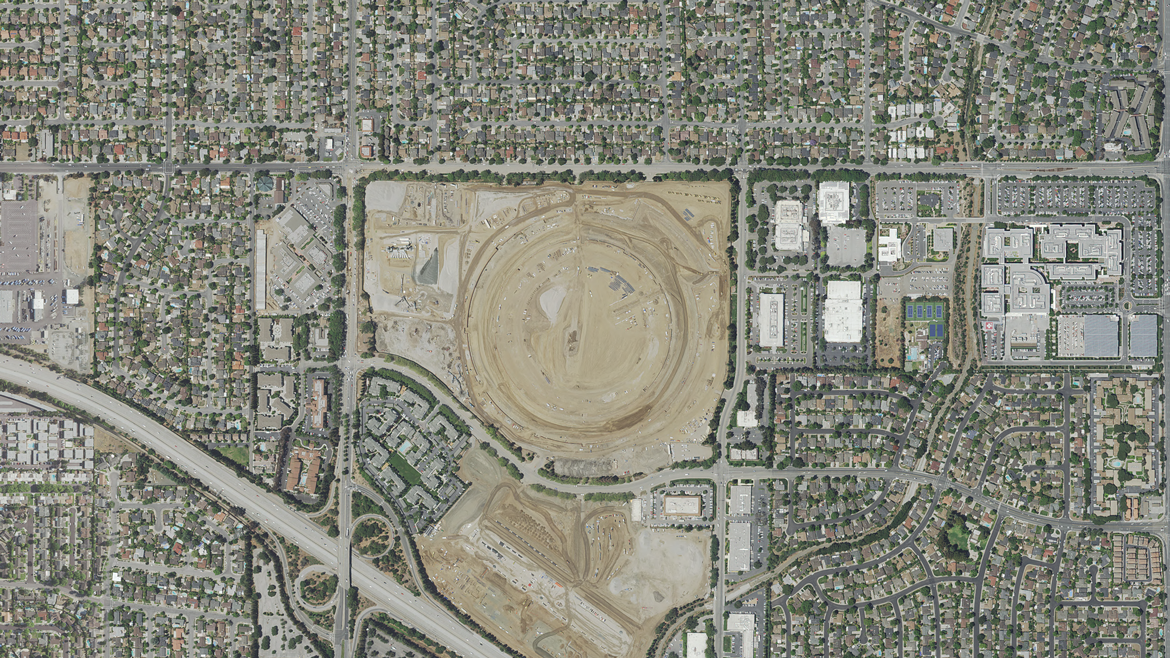 The construction of Apple Park.
